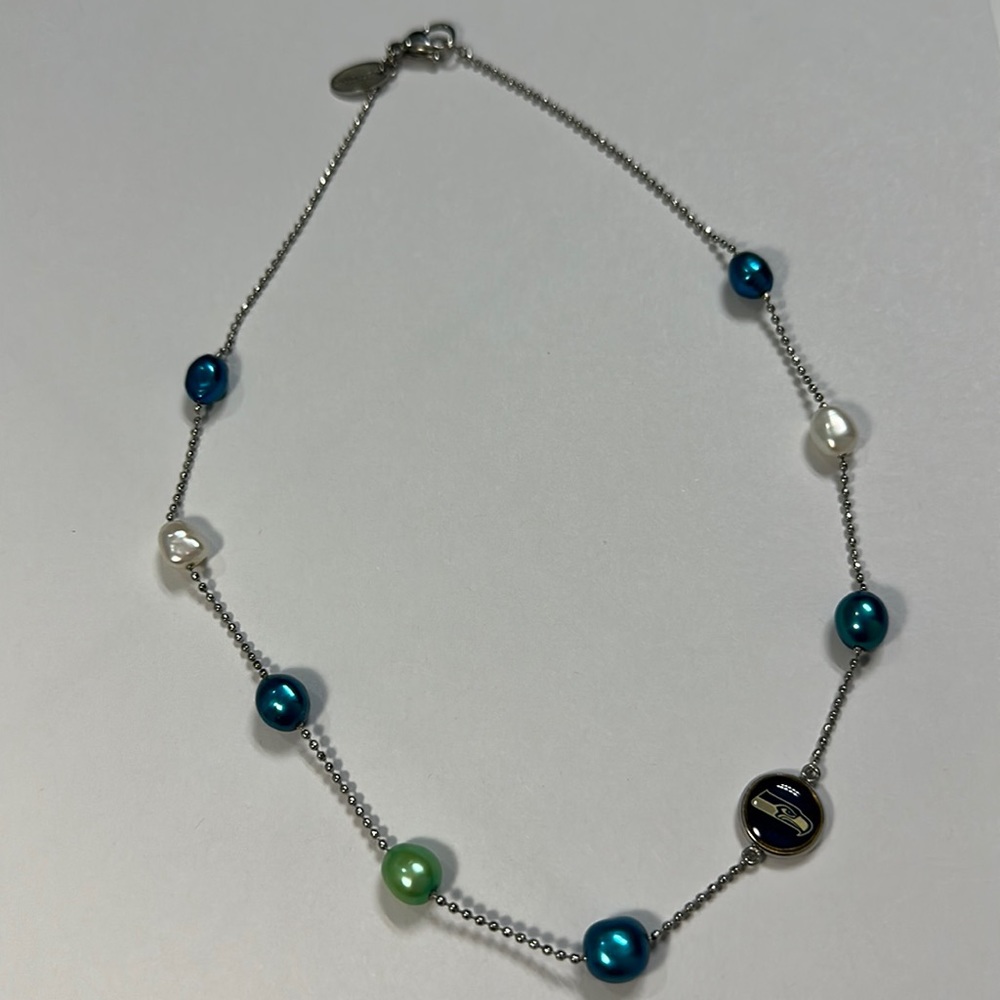 Honora sterling silver Seattle Seahawk necklace
